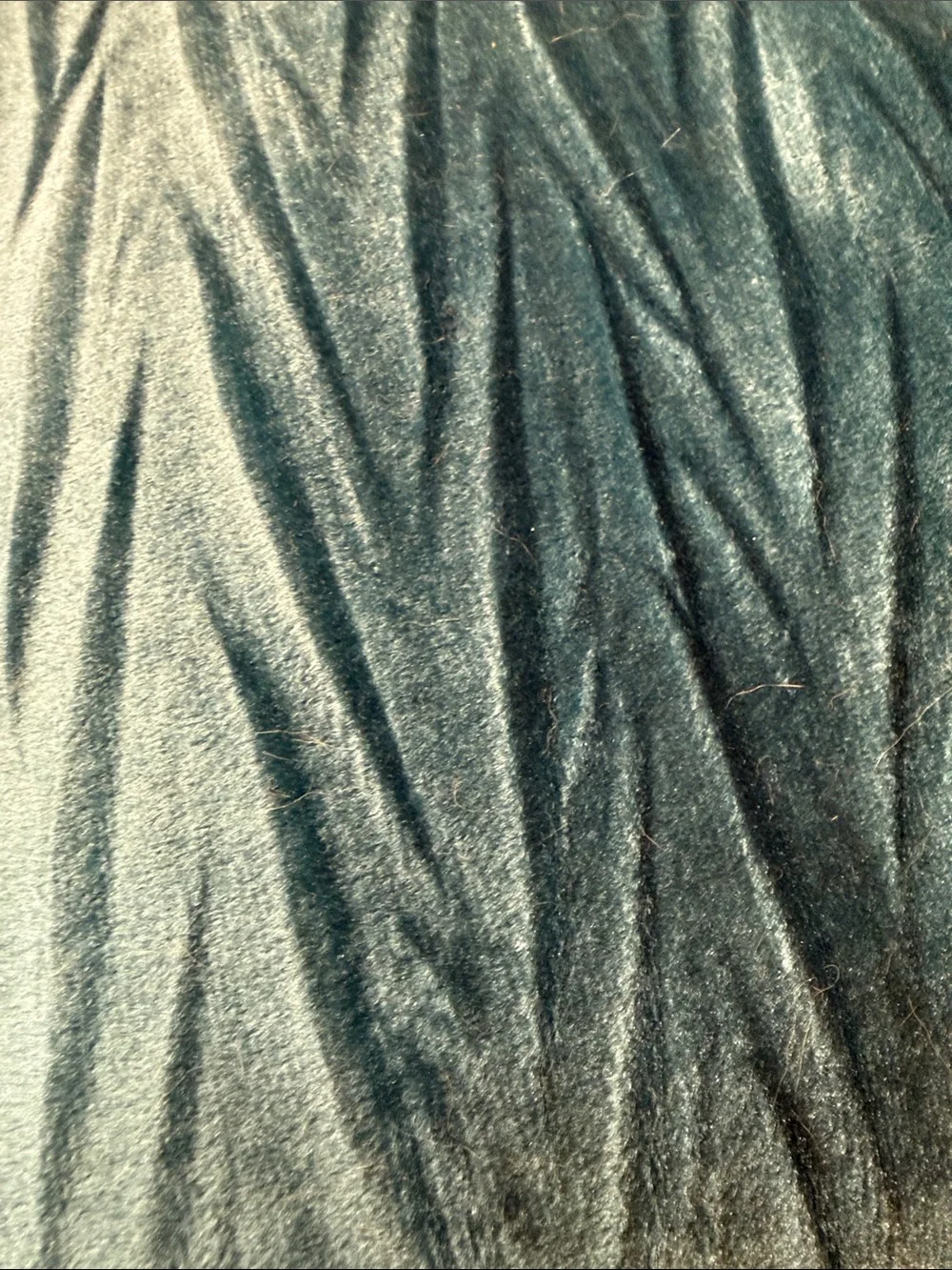 Blue Textured Lumbar Pillow - Soft Velvet Look